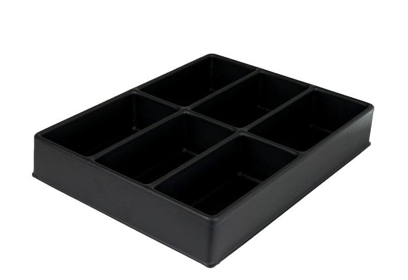 Wkładka ESD do skrzynki K2000 ESD, 6 przedziałów á 157 x 71 mm