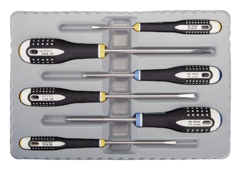 ERGO™ roestvrijstalen schroevendraaierset voor gleuf- en Pozidriv-schroeven, 6 stuks. #3