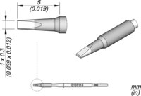 Panne à souder en forme de burin, droite 1 x 0,3 mm #thumbnail-1