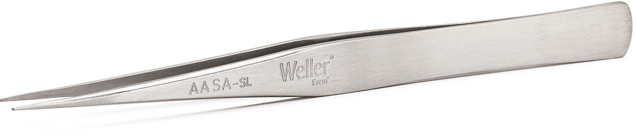 Weller Erem AASASL Precision Economic Tweezer, 125 Mm From Stainless Steel Body With Stainless Steel Tip #zoom-1