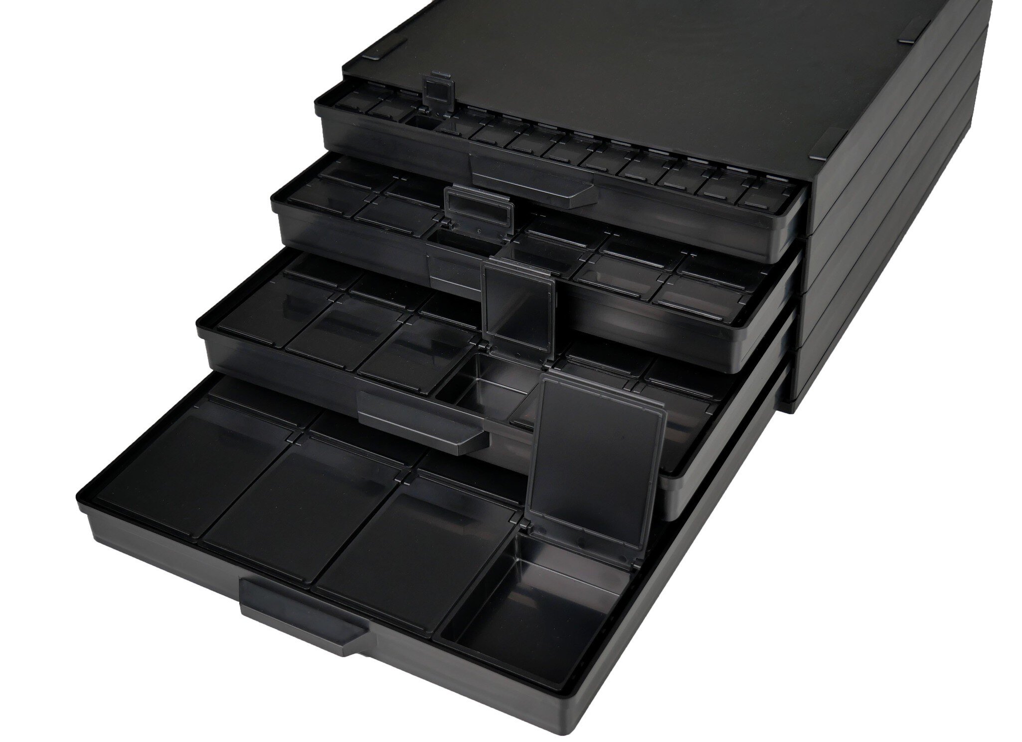ESD SMD cabinet 340/22 ESD-CON, 4 drawers incl. SMD box mix, black #zoom-2