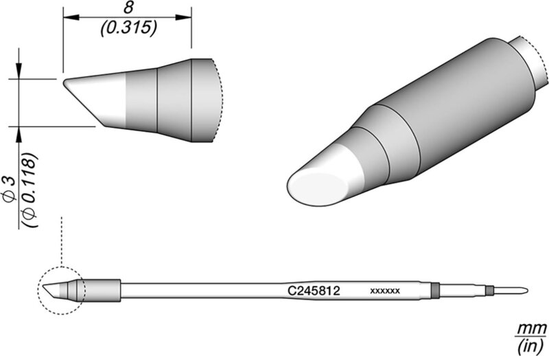 Lötspitze abgeschrägt, D: 3 mm, C245812 #1