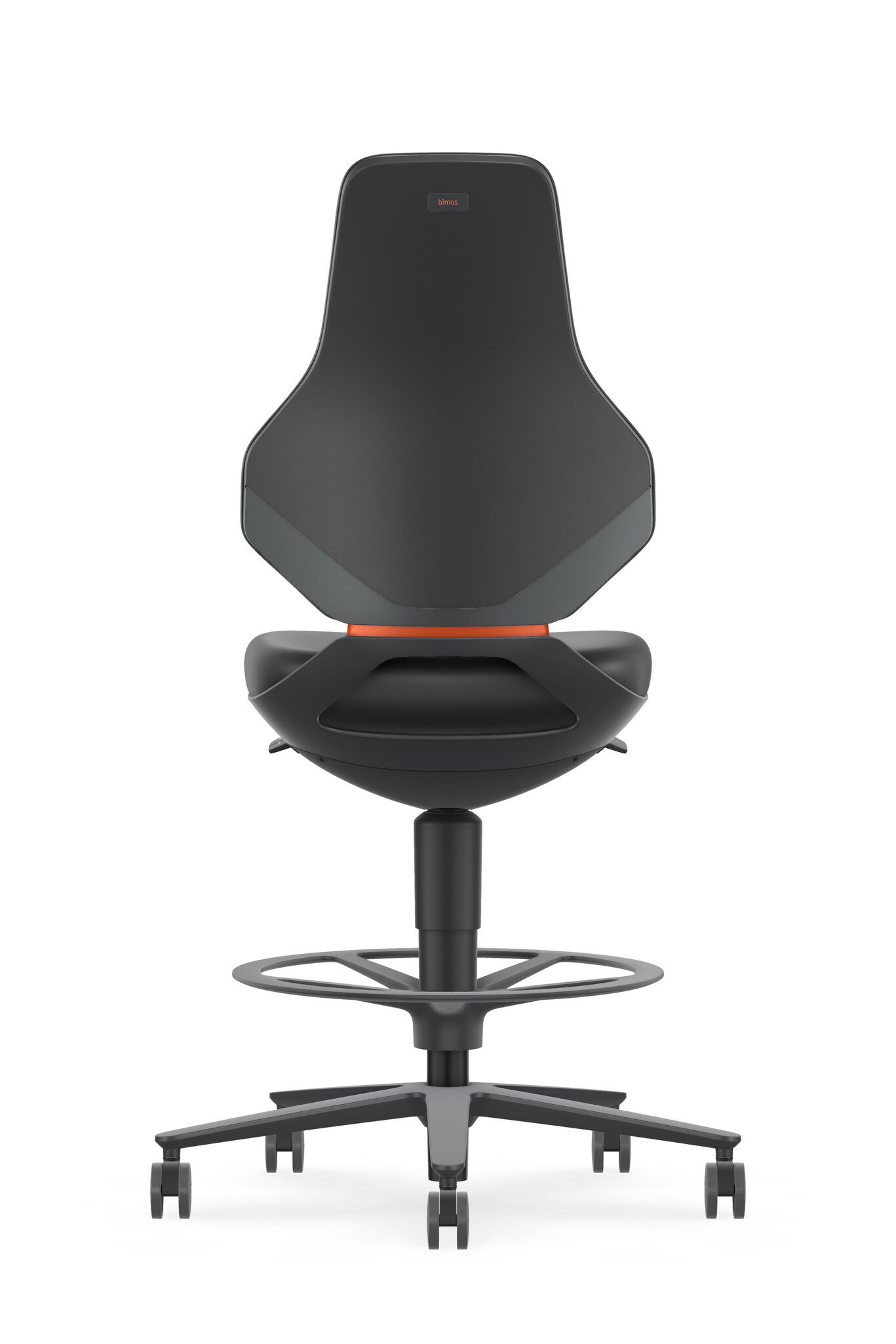 TEXON 4 siège de travail pivotant, avec roulettes d'assise-stop et repose-pieds, similicuir Magic noir #zoom-2