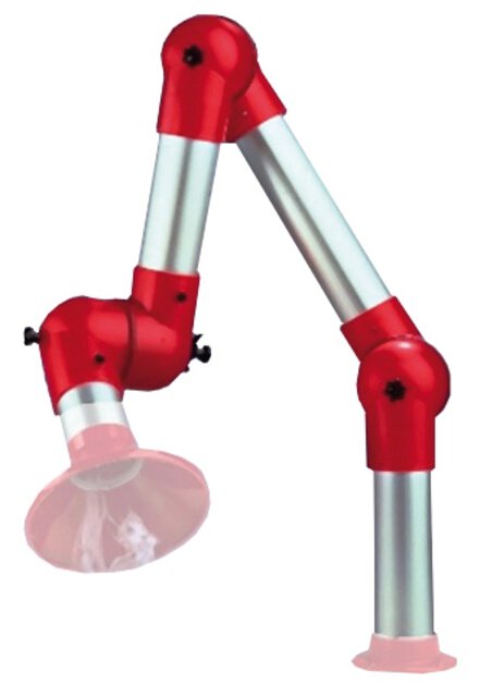 Bras aspirant System DN75 3 articulation 900 mm, rouge - Montage sur table