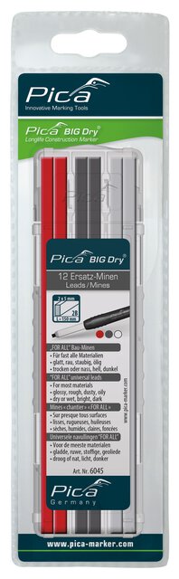 Pica BIG DRY Set de mines FOR ALL rouge/graphite/blanc, emballage SB