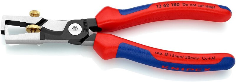 StriX® Abisolierzangen mit Kabelschere, schwarz atramentiert, 180 mm #1