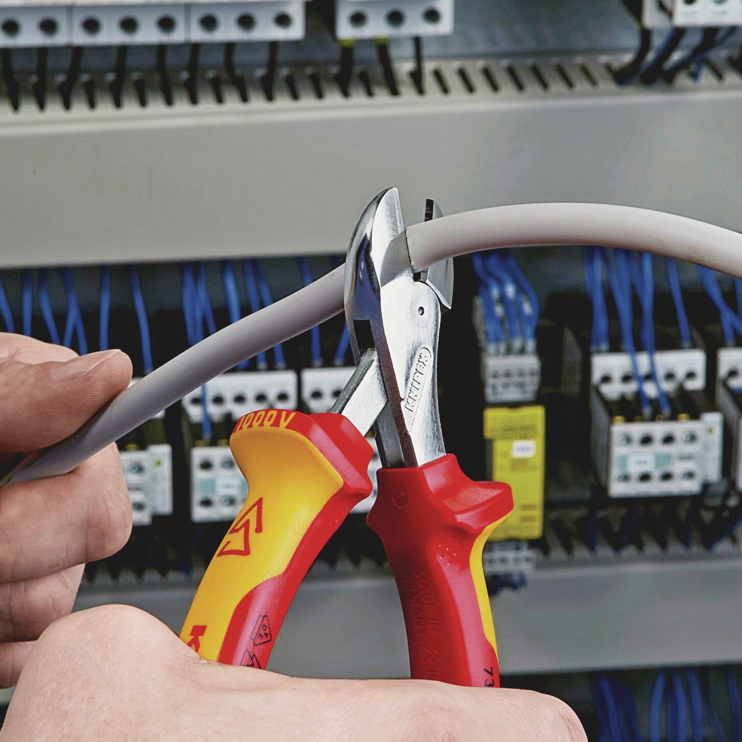 X-Cut® Kompakt-Seitenschneider hochübersetzt, isoliert, mit Mehrkomponenten-Hüllen, VDE-geprüft, verchromt, 160 mm (SB-Karte/Blister) #zoom-9