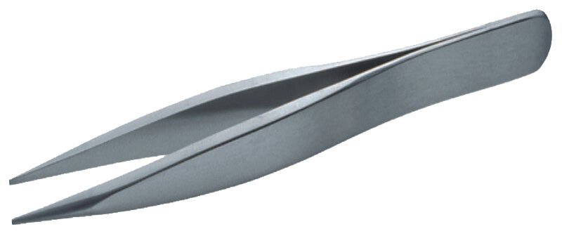 High precision tweezers, flat/strong tips, 120 mm