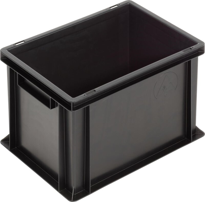 ESD Behälter New Box NB MC, Griffleisten, schwarz, 400 x 300 x 270 mm #1
