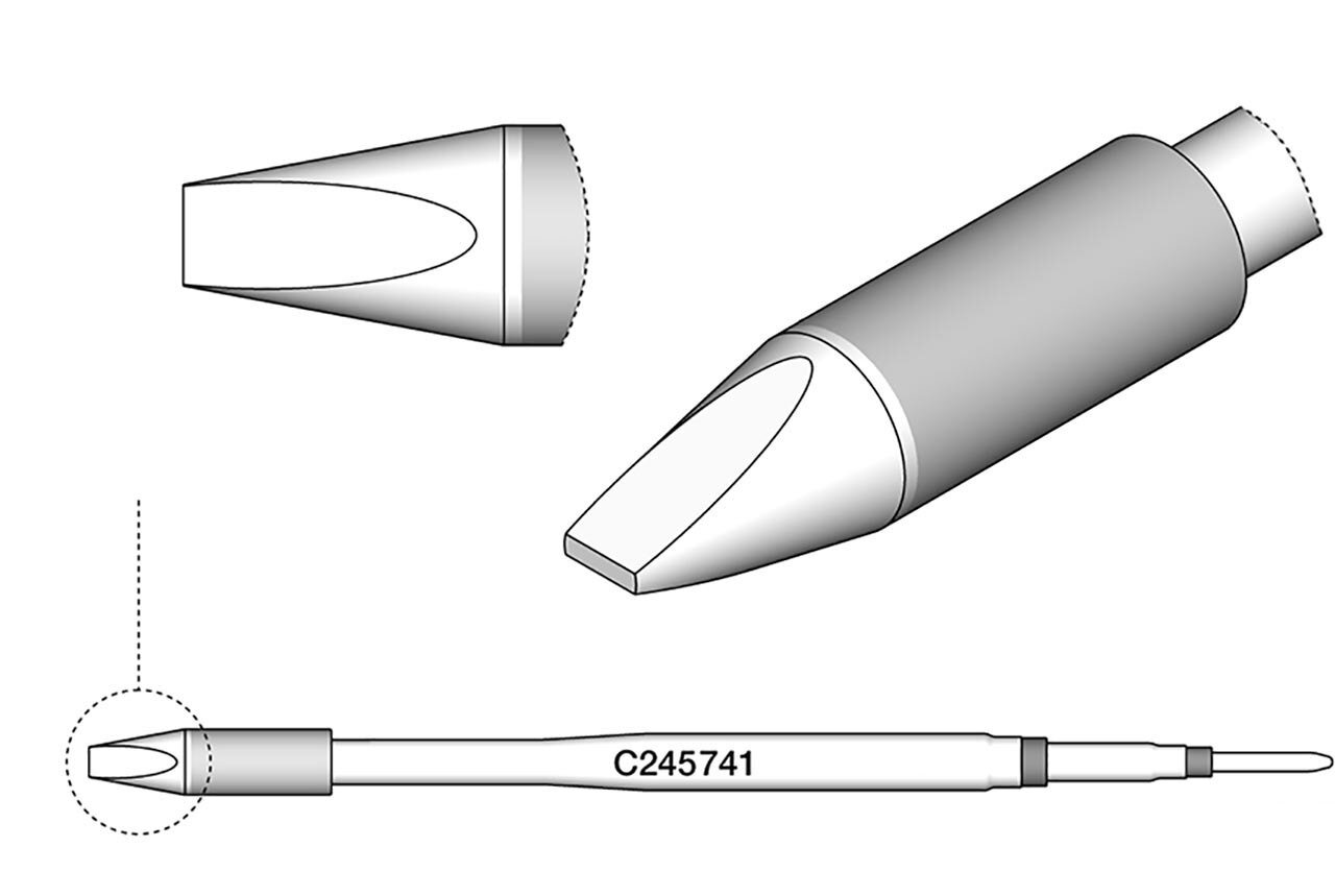 Chisel shaped soldering tip, 2.4 x 0.6 mm, C245741 #zoom-2