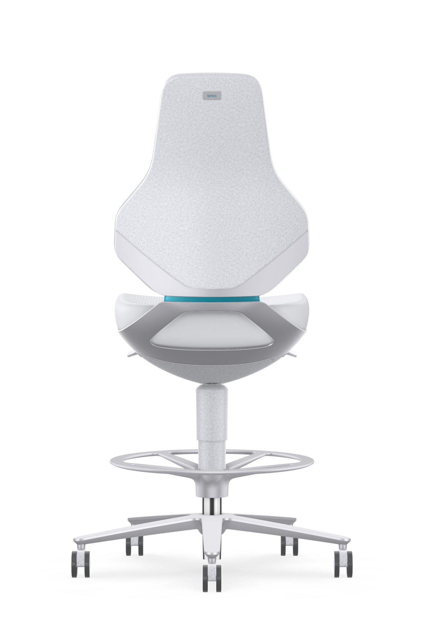 Salle blanche ESD TEXON 4 siège de travail pivotant, avec roulettes d'assise et repose-pieds, Skintec blanc #zoom-2