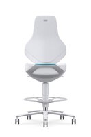 Salle blanche ESD TEXON 4 siège de travail pivotant, avec roulettes d'assise et repose-pieds, Skintec blanc #thumbnail-2