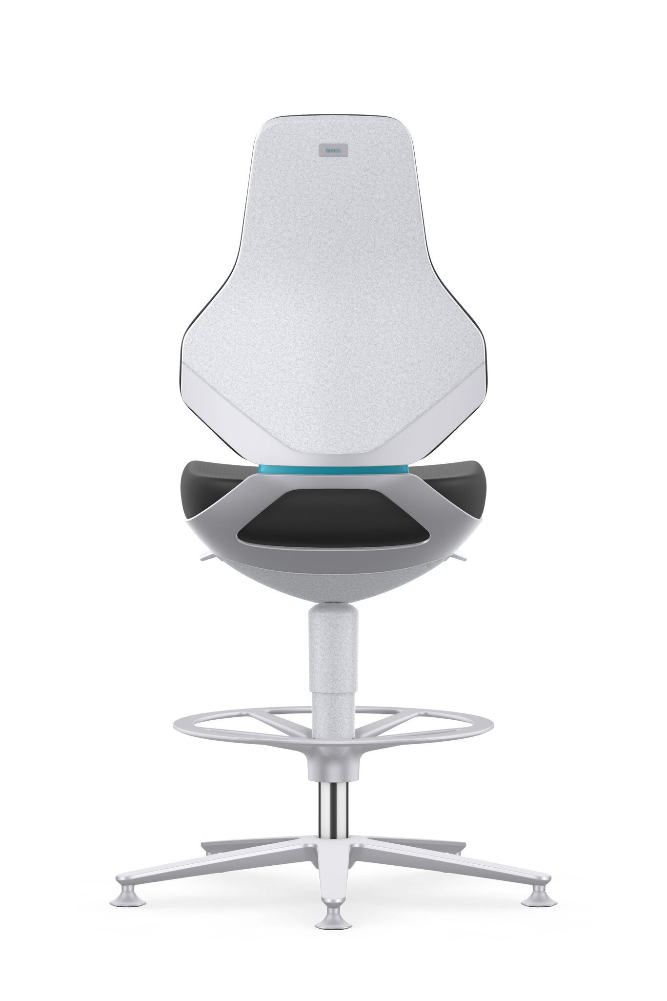 Chaise de travail ESD TEXON 3 pour salles blanches, avec patins et repose-pieds, Skintec noir #zoom-2