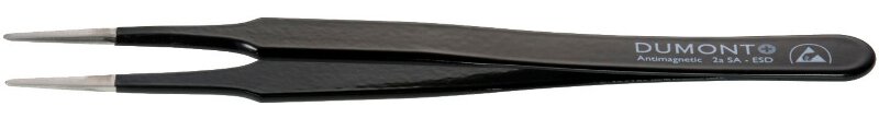 ESD tweezers type 2A, flat round tips, amagnetic steel #zoom-1
