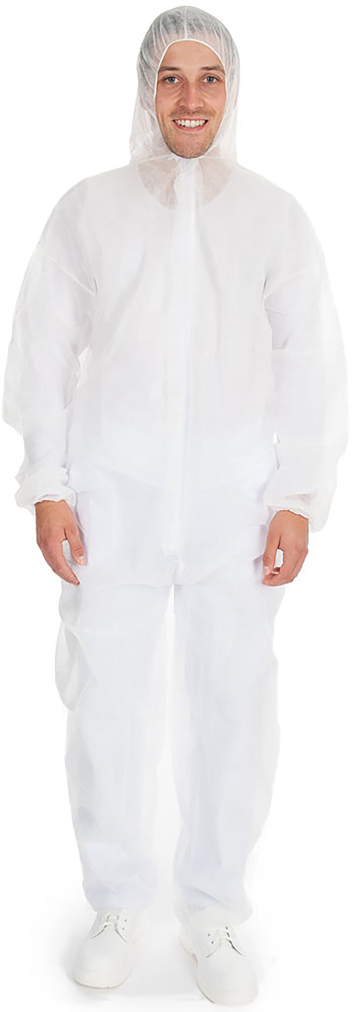 Hygobase Overall "Eco", PP, XL, weiß Taillen + Armgummi, Kapuze #zoom-1