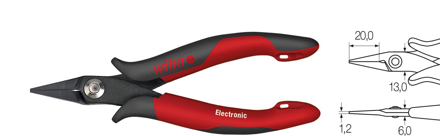 Needle nose pliers Electronic narrow, short head straight form (26801) 150 mm #zoom-1