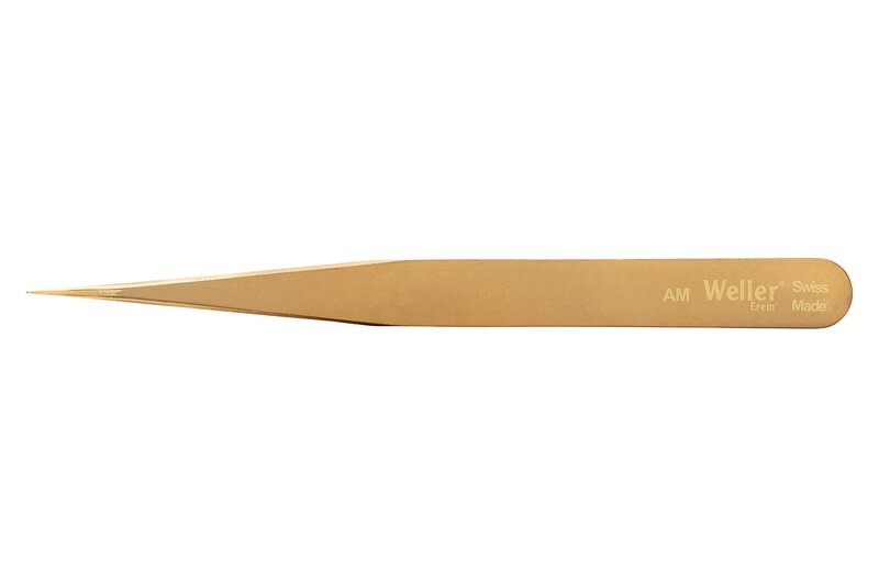 AM precision tweezers fine, straight tips, brass, 127 mm #4