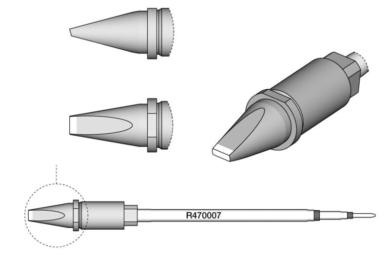 Soldering tip R470, chisel, 4 x 1.5 mm, R470007 #2