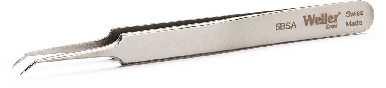 Weller Erem 5BSA Precision Tweezers, Curved 30° Relieved Pecial Stainless Steel Nonmagnetic  Non-Rusting  Acid-Proof Heat-Resistant #zoom-1