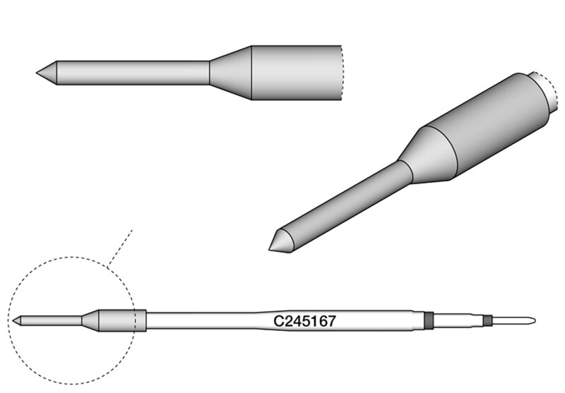 Soldering tip plastic thermal hole punch, diameter 2,1 mm, C245167
