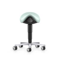 Cleanroom zadelkruk, met wielen, kunstleer Magic mint #thumbnail-2