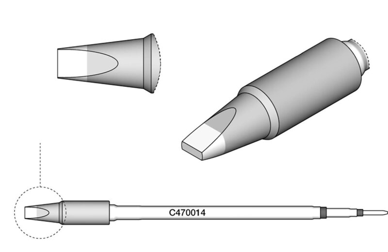 punta di saldatura a forma di scalpello, 4 x 1,3 mm #2