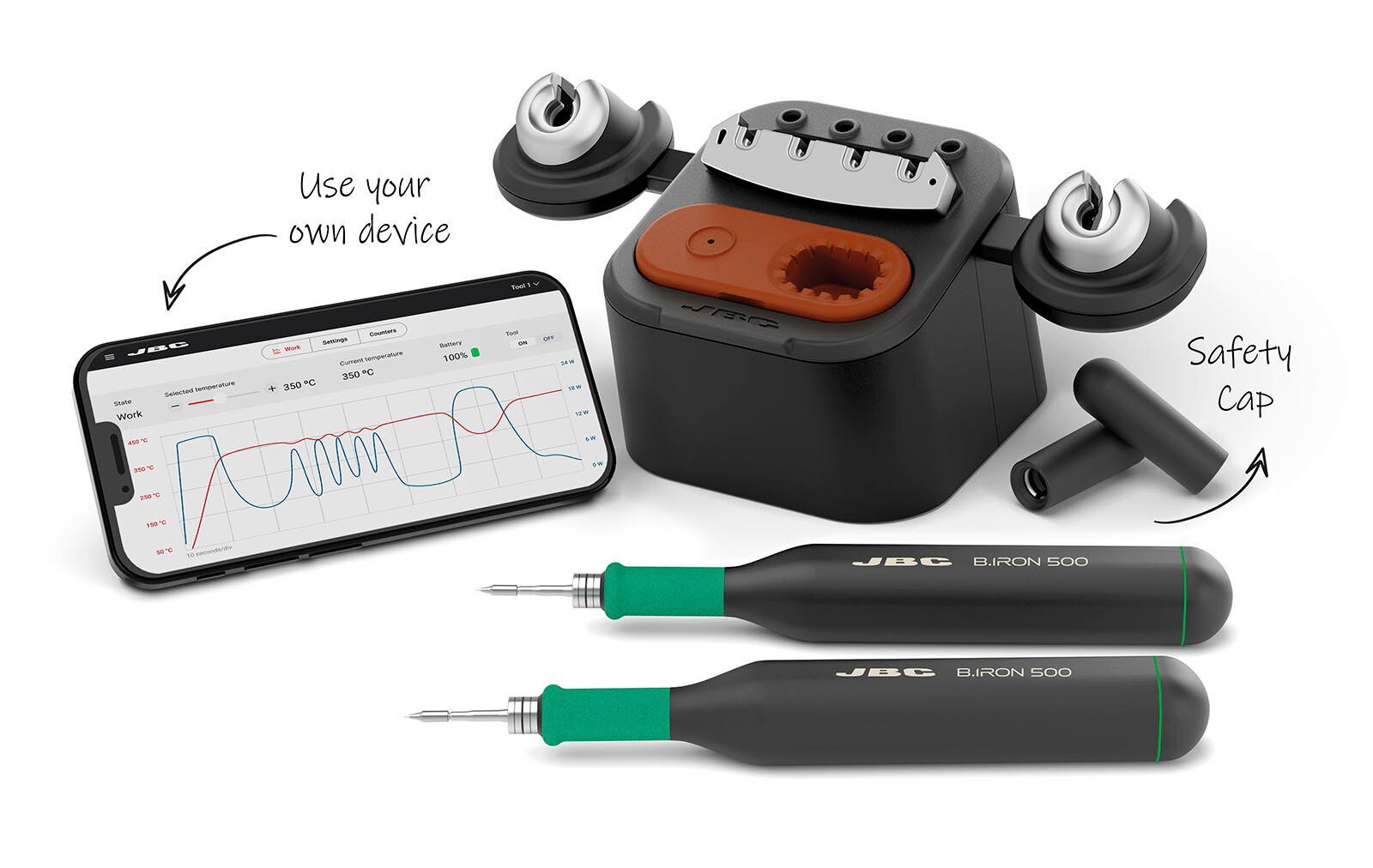 Stazione di saldatura B-Iron 500 Dual con 2x B.500 Tool, senza display portatile #zoom-1