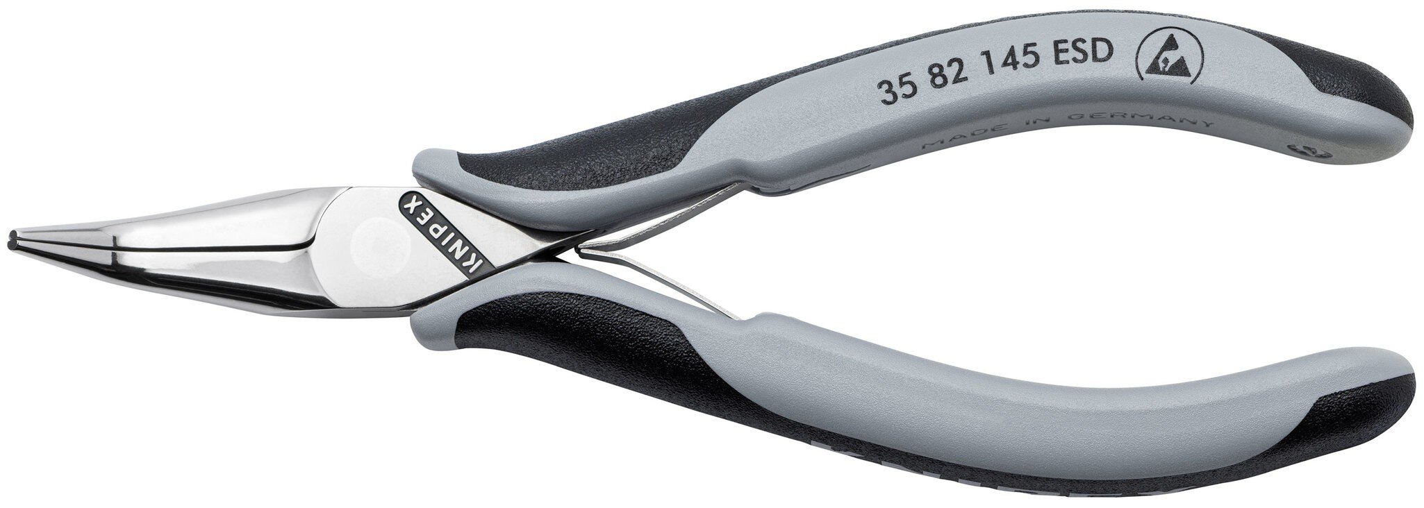 ESD Elektronik-Greifzange, 45° gewinkelte flach-runde Backen #zoom-3