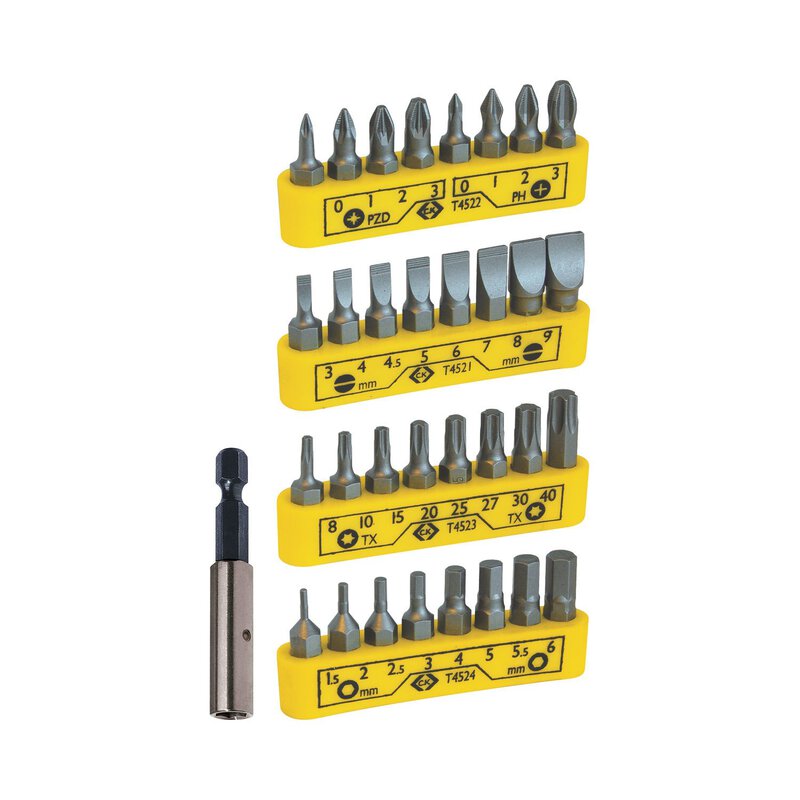 Screwdriver bit set, mixed, 33 pieces