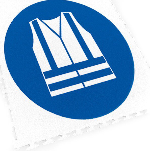 "Safety vest" floor marking tile, T-Lock, blue, 500 x 500 x 7 mm, 1 piece #zoom-1