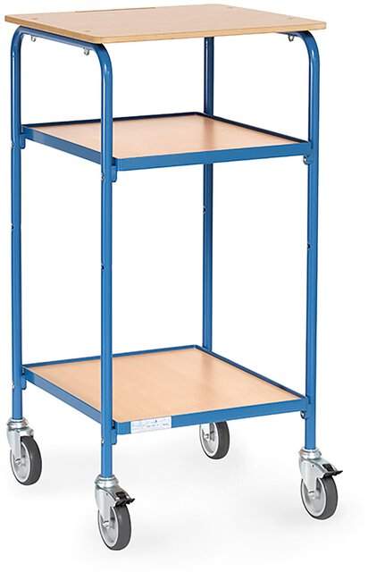 Pupitre à roulettes, capacité de charge 100 kg, avec surface d'écriture et 2 étagères, 600x500mm.