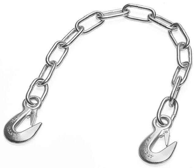 Antislipinrichting voor kiepwagens/zelflossers Schakelketting met 2 karabijnhaken