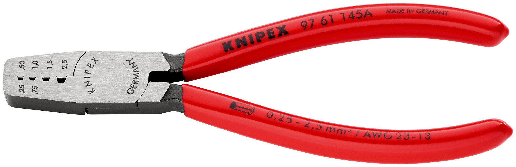 Crimpzange für Aderendhülsen, 0,25 - 2,5 mm², 145 mm, SB Verpackung #zoom-1