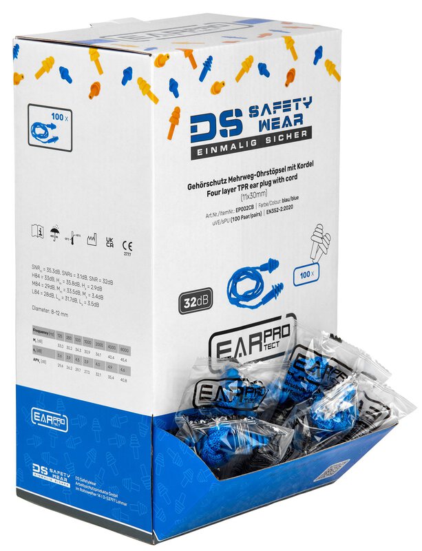 EarProtect reusable earplugs | TPE, cord, SNR value 32 dB, 100 pairs #3