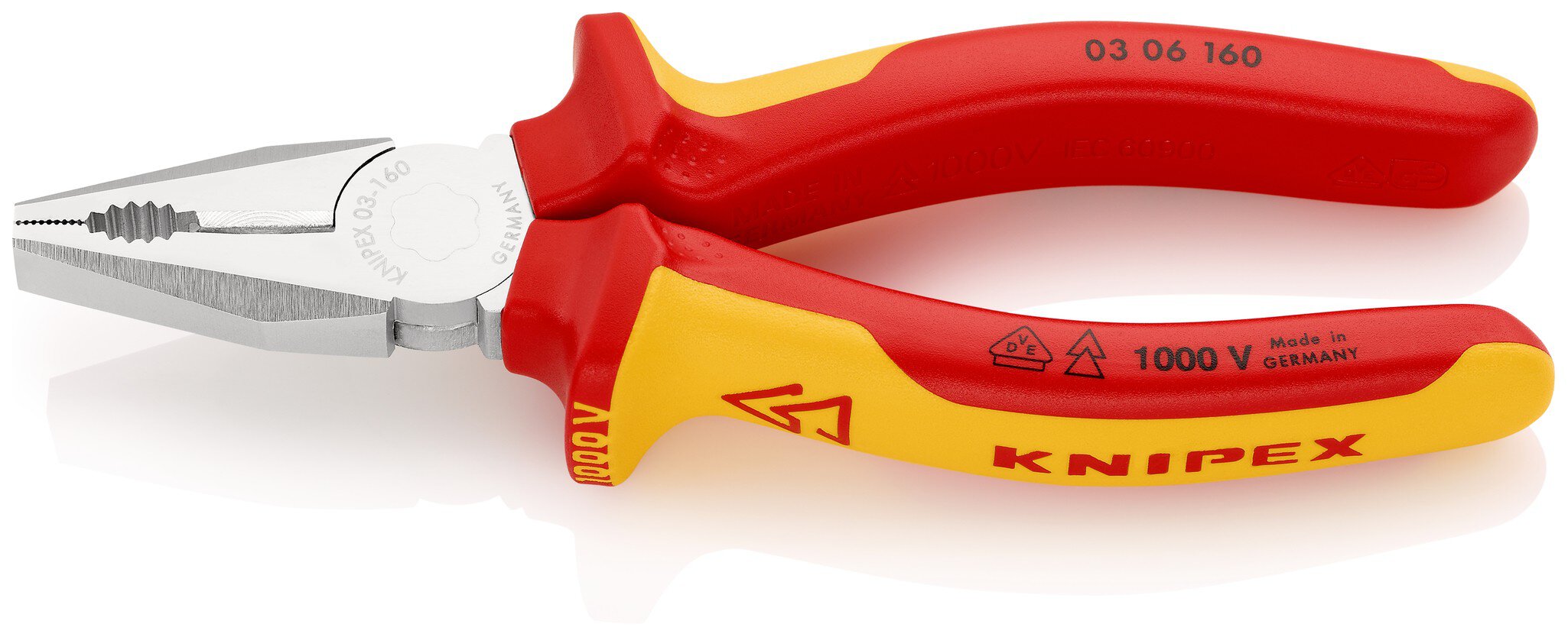 Combination pliers, insulated, with multi-component sleeves, VDE tested, chrome-plated, 160 mm (SB card/blister) #zoom-1