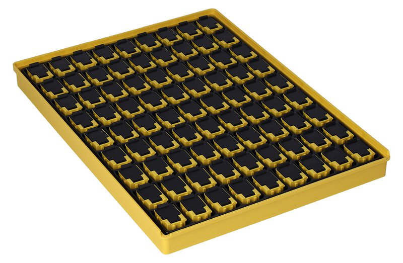 SMD drawer 340/22 incl. 81x SMD box N1 with ESD cover and TZ insert, yellow/black #2
