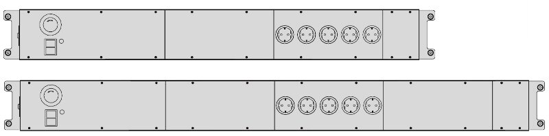 Elektro-Anschlussleiste Sintro, für Tischbreite 1530 + 1830 mm, NOT-AUS-Taster, Schweizer Ausführung #zoom-1