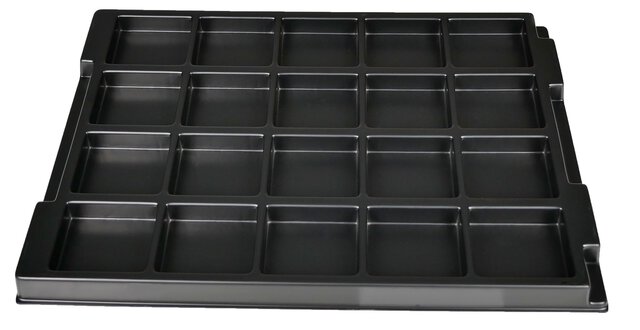 ESD insert for Euro box 1 and 2, 20 wells, 355 x 253 x 20 mm