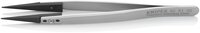 ESD tweezers with interchangeable tips, 0.6 x 0.7 mm, smooth, straight, premium stainless steel, 130 mm #thumbnail-1