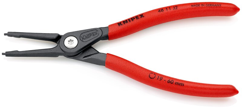 Precision circlip pliers for inner rings in bores covered with anti-slip plastic, grey, atramented 180 mm (SB card/blister) #2