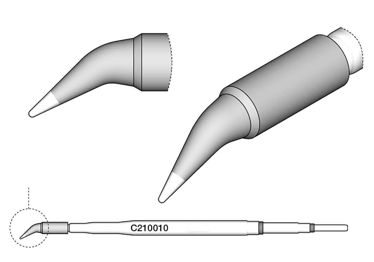 Soldeerstift voor T210-A / T210-NA, puntig, schuin, C210010 #zoom-2