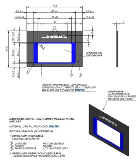 Bedrucktes Displayglas für CD/DI