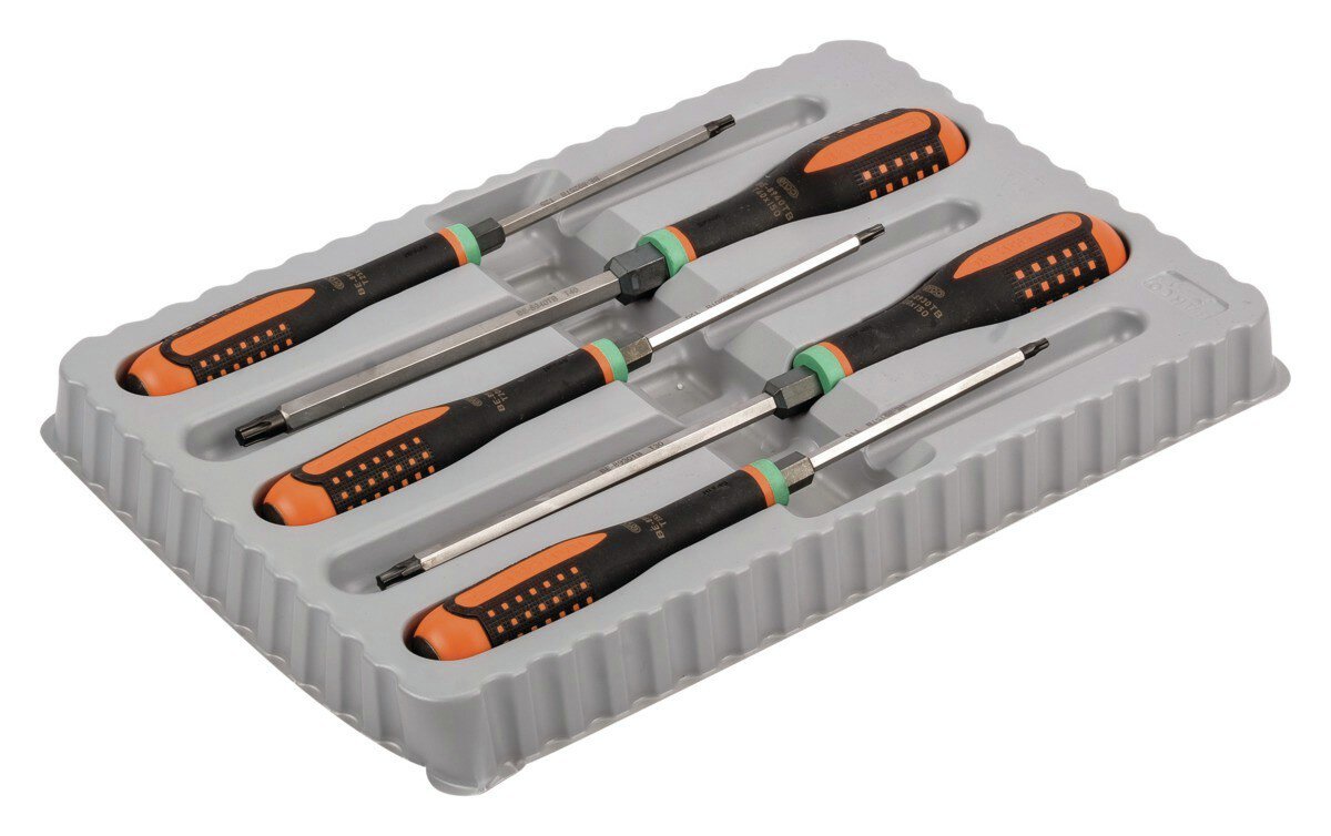 ERGO™-Set Screwdriver for TORX® and hexagon screws with continuous blade and impact-resistant handle, 5 pieces #zoom-1
