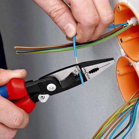 Electrical installation pliers, chrome-plated, insulated, fixing lug, 200 mm #zoom-6