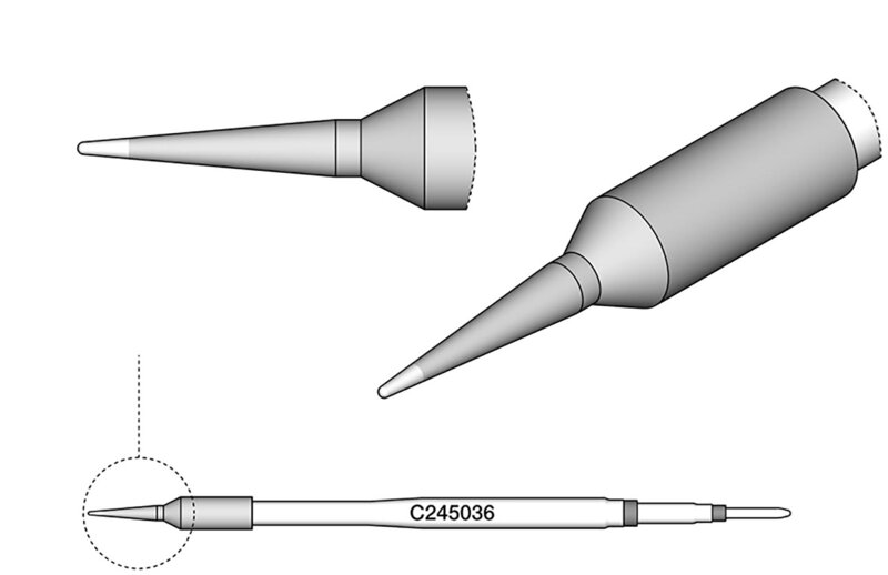 Soldering tip conical, D: 0.5 mm, C245036 #2