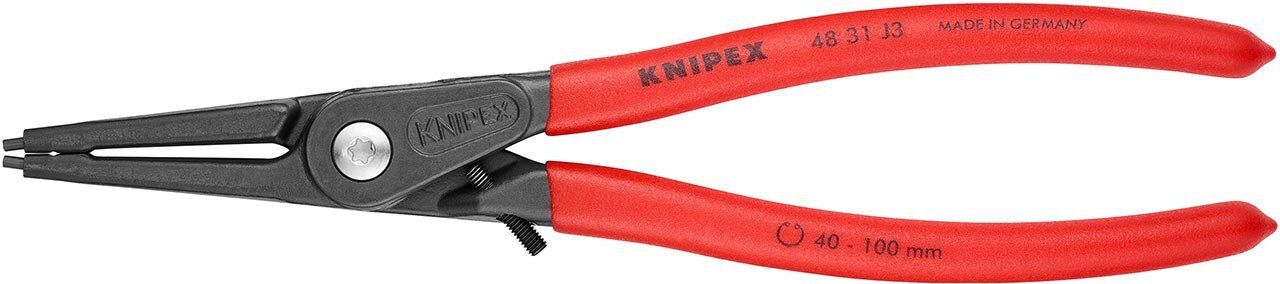 Pince à circlips de précision pour bagues intérieures dans les alésages avec protection contre la surextension, grise atramentée, 225 mm #zoom-3