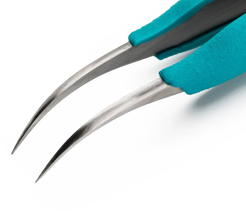 Ergonomische Präzisionspinzette mit gebogenen starken Spitzen #2