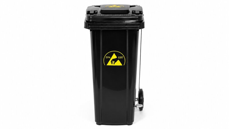 ESD waste garbage can, 120 liters, black #2
