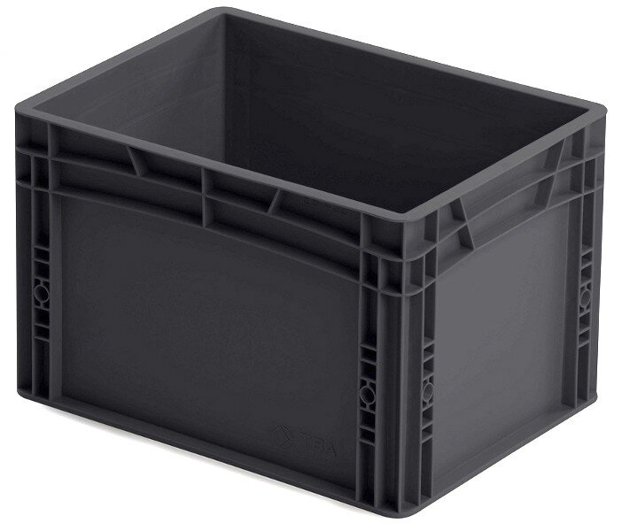 ESD Behälter, geschlossen, schwarz, 400 x 300 x 270 mm #zoom-1