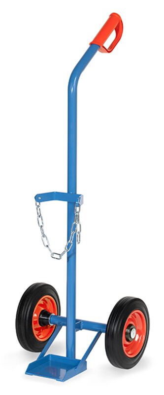 Diable pour bouteilles en acier, pour 1 bouteille en acier, capacité 10 litres, Ø 140 mm